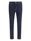 Jacob Cohen Tailored Dark Denim Trousers With Classic Five-pocket Design In Blue