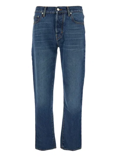 Jacob Cohen Five-pocket Logo-patch Jeans In Blue