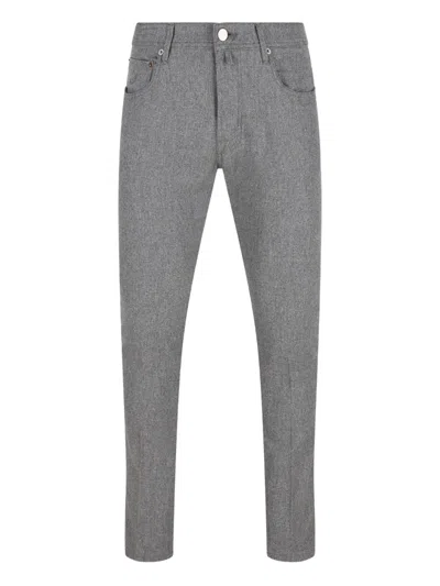 JACOB COHEN FIVE-POCKET LOGO PATCH TROUSERS