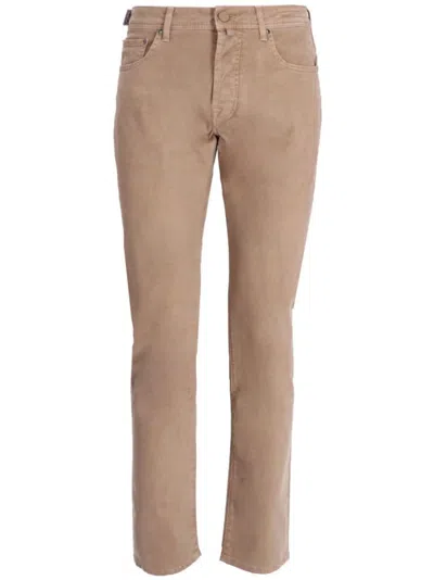 Jacob Cohen Five-pocket Slim-fit Trousers In Brown