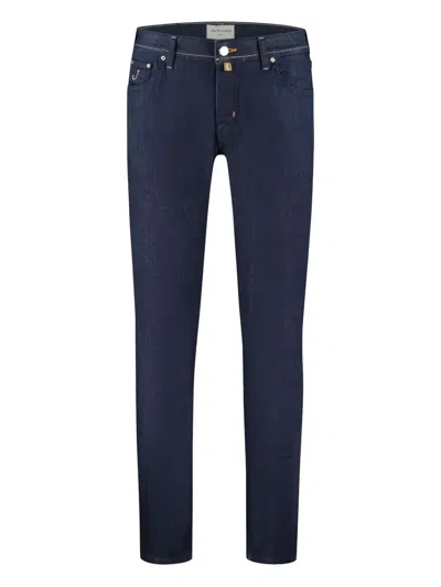 Jacob Cohen Five-pocket Stitching-detail Jeans In Blue