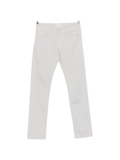 Jacob Cohen Bobby Buttoned Straight Trousers In White