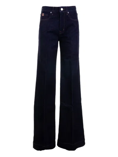 Jacob Cohen Five-pockets Palazzo Pants In Blue