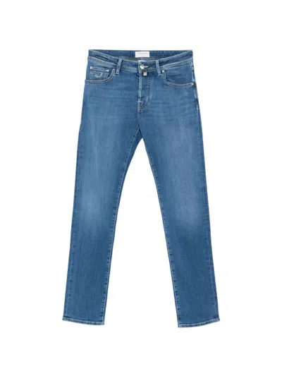 Jacob Cohen Five-pocket Cotton-blend Jeans In Blue