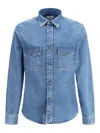 Jacob Cohen Denim Jacket With Chest Pockets And Point Collar In Blue