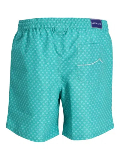Jacob Cohen Floral-print Swim Shorts In Blue