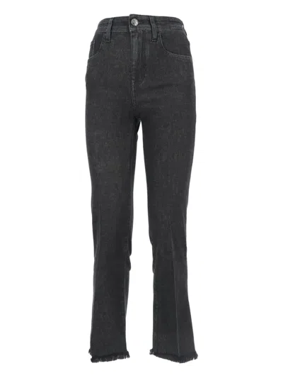 Jacob Cohen Frayed-hem Jeans In Black