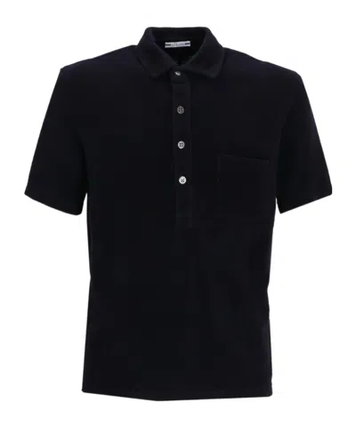 Jacob Cohen French-terry Polo Shirt In Black