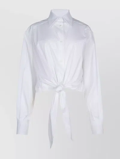 JACOB COHEN FRONT-TIE CROPPED SHIRT BUTTONED CUFFS