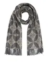 Jacob Cohen Geometric-pattern Fringed Scarf In Gray