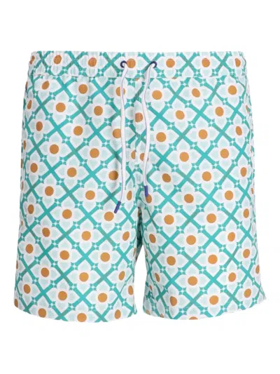Jacob Cohen Geometric-pattern Swim Shorts In Blue
