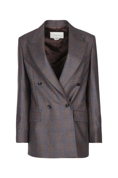 Jacob Cohen Giacca Doppiopetto Quadro In Animal Print