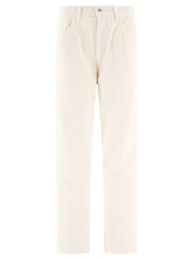 Jacob Cohen "gigi Over" Corduroy Trousers In White