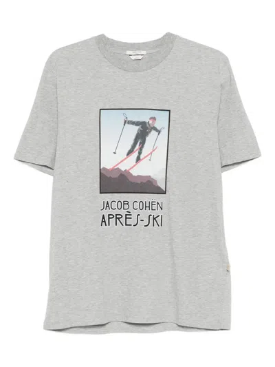Jacob Cohen Graphic Crew-neck T-shirt In Gray