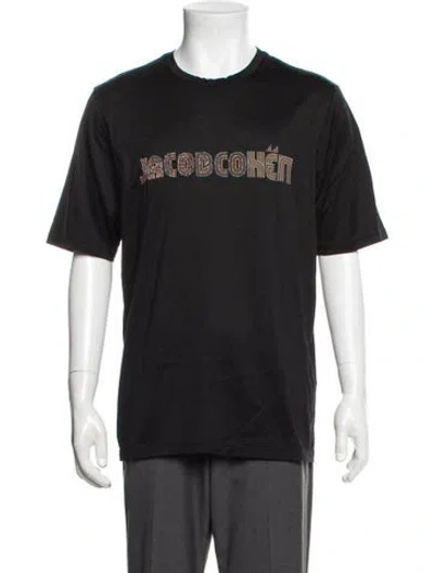 Pre-owned Jacob Cohen Graphic Print Crew Neck T-shirt In Black