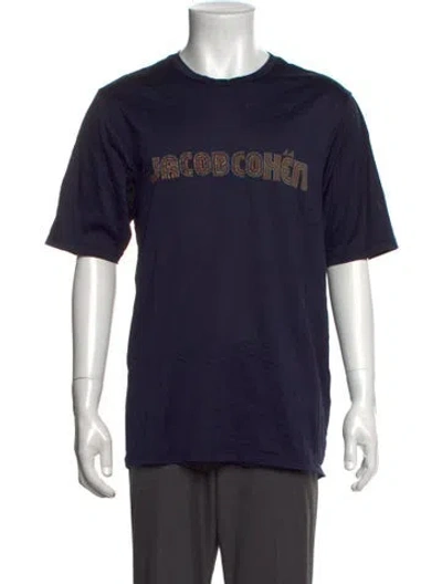 Pre-owned Jacob Cohen Graphic Print Crew Neck T-shirt In Blue