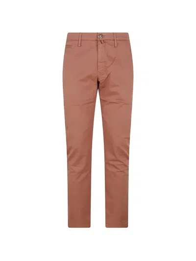 Jacob Cohen Gray Logo-patch Chino Trousers In Orange