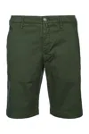 Jacob Cohen Green Solid Shorts In Green