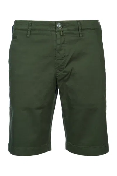 JACOB COHEN GREEN SOLID SHORTS