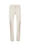 Jacob Cohen Stretch Cotton Blend Pants With Belt Loops In Pearl Grey