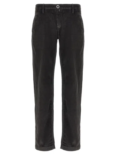 JACOB COHEN GREY VELVET RIBBED PANTS