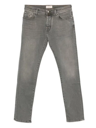 Jacob Cohen Tailored Gray Trousers With Classic Five-pocket Design