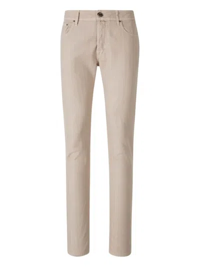 Jacob Cohen Herringbone-pattern Jeans In Neutral