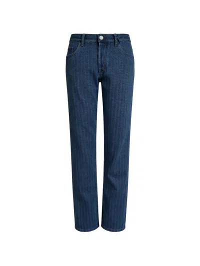 Jacob Cohen Herringbone Pattern Jeans In Blue