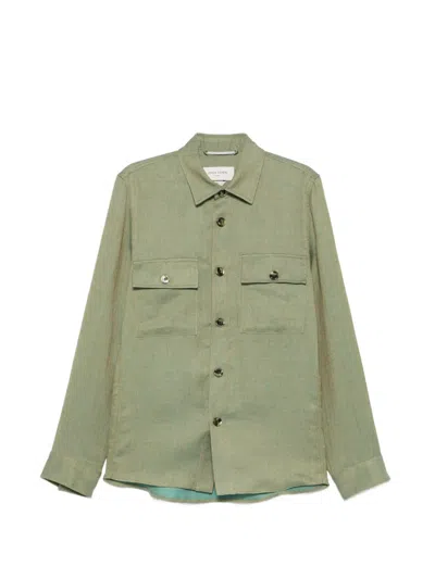 Jacob Cohen Herringbone-weave Button-up Jacket In Green