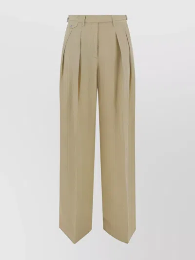 Jacob Cohen High Waist Wide-leg Trousers With Belt Loops In Brown