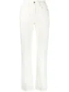 Jacob Cohen High-waisted Straight-leg Jeans In White