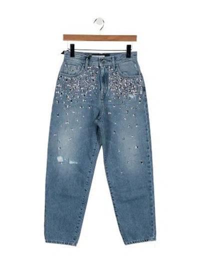 Pre-owned Jacob Cohen High-rise Straight Leg Jeans In Blue