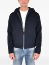 Jacob Cohen Hooded Zip-up Jacket In Blue