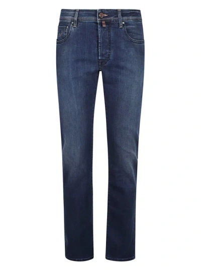 Jacob Cohen Indigo Blue Cotton Blend Denim Jeans In Black
