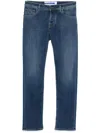 Jacob Cohen Slim Faded Effect Jeans With Belt Loops In Blue