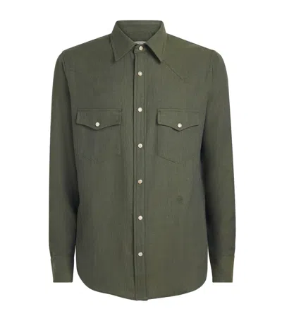 Jacob Cohen Jacob Cohën Cotton-cashmere Batavia Western Shirt In Green