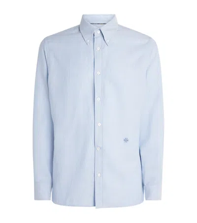 Jacob Cohen Jacob Cohën Cotton-cashmere Batavian Twill Embroidered Shirt In Blue
