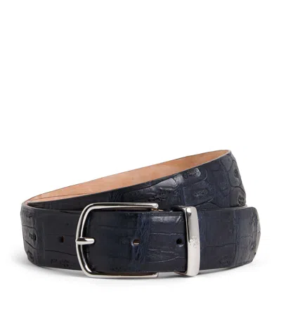 Jacob Cohen Jacob Cohën Crocodile Leather Belt In Blue