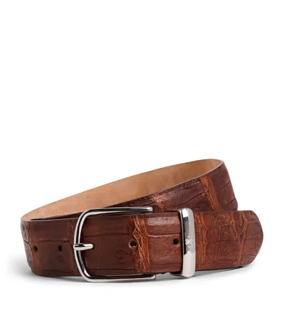 Jacob Cohen Jacob Cohën Crocodile Leather Belt In Brown