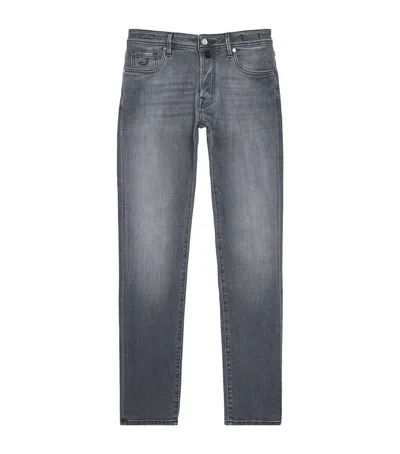 Jacob Cohen Jacob Cohën Ostrich Leather-patch Bard Slim Jeans In Blue