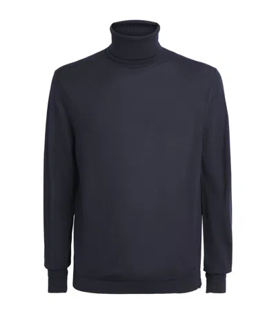 Jacob Cohen Jacob Cohën Wool-silk Rollneck Jumper In Blue