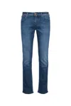 Jacob Cohen Faded Five-pocket Jeans Featuring Belt Loops In Blue