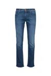 Jacob Cohen Faded Five-pocket Jeans Featuring Belt Loops In Blue