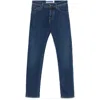 Jacob Cohen Blue Logo Print Jeans In Blue