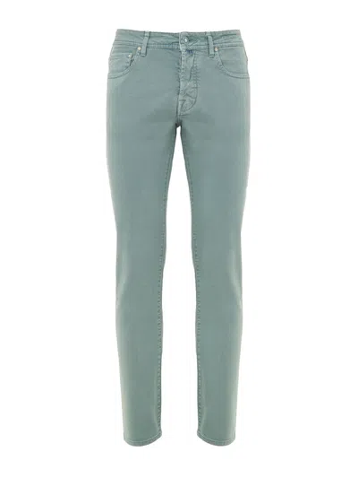 Jacob Cohen Green Cotton Skinny Jean In Blue