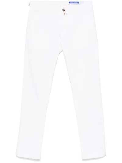 Jacob Cohen White Tailored Fit Jeans With Classic Five-pocket Design In Beige