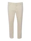 Jacob Cohen Slim Fit Gabardine Cotton Trousers In Beige