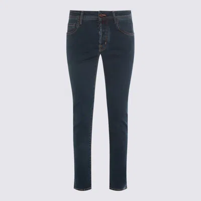 Jacob Cohen Straight Leg Five-pocket Trousers With Belt Loops In Blue