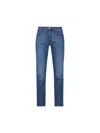 Jacob Cohen Blue Slim Five Pockets Jeans With Logo Patch In Blue