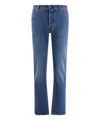 Jacob Cohen Stitched Denim Trousers Featuring Belt Loops In Blue